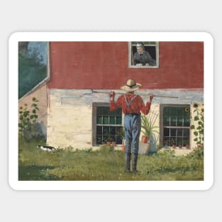 In the Garden (Rustic Courtship) by Winslow Homer Sticker